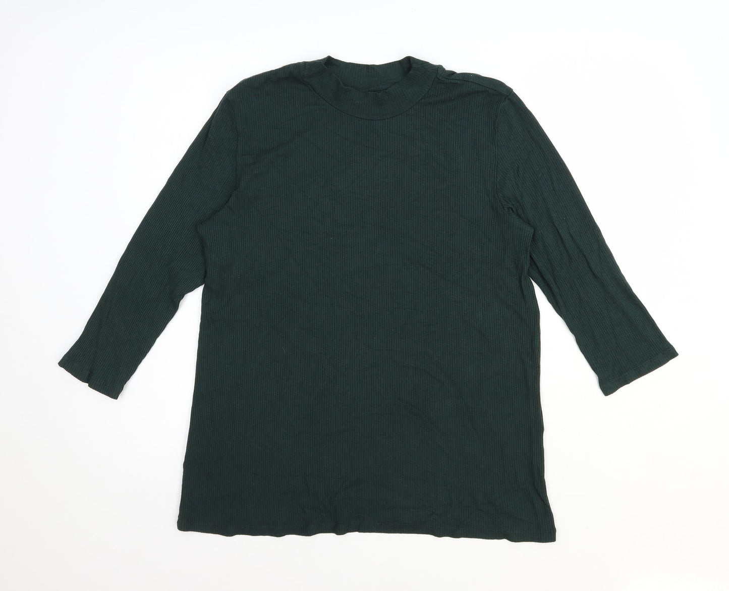Preworn Womens Green Mock Neck Viscose Pullover Jumper Size XL