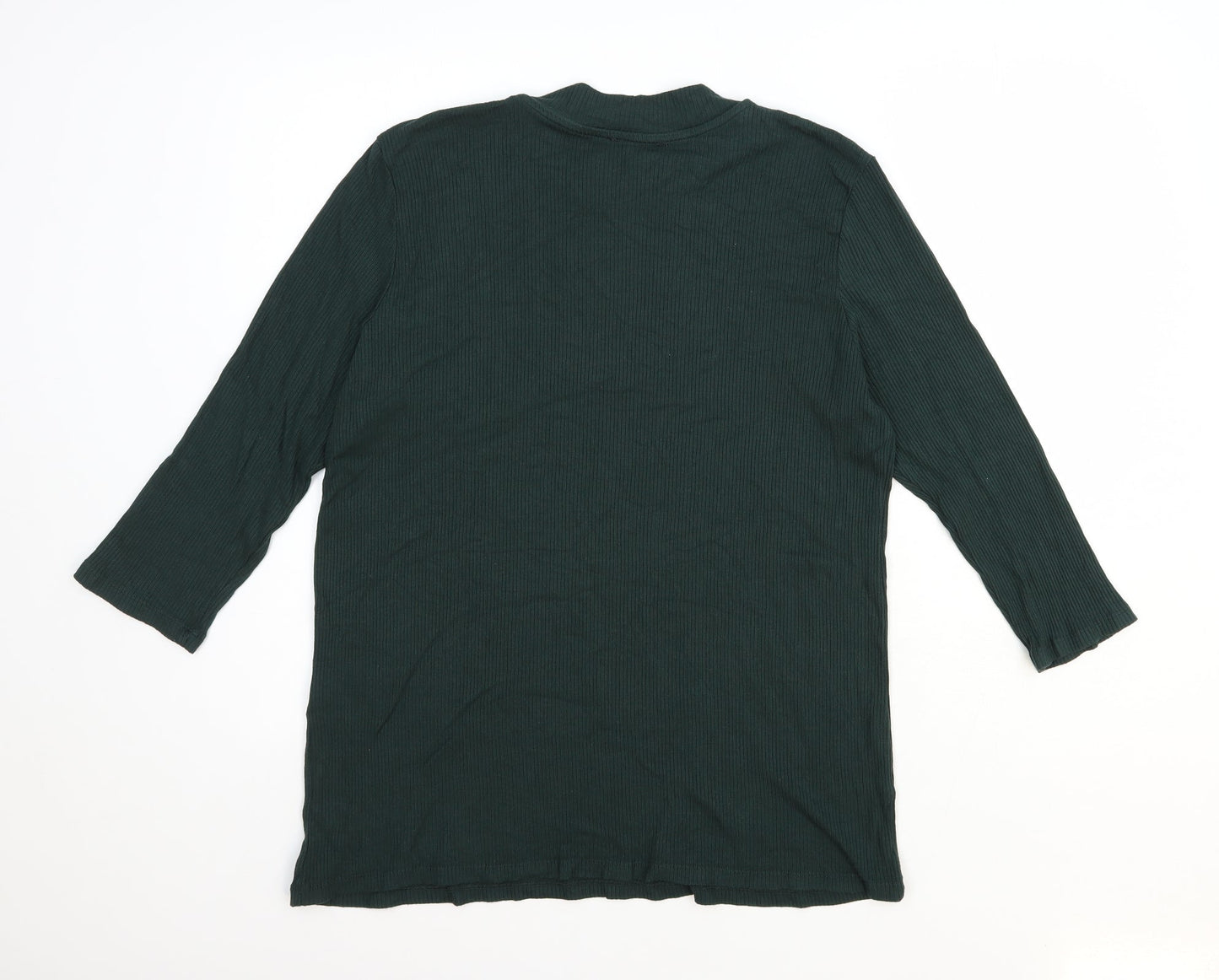 Preworn Womens Green Mock Neck Viscose Pullover Jumper Size XL