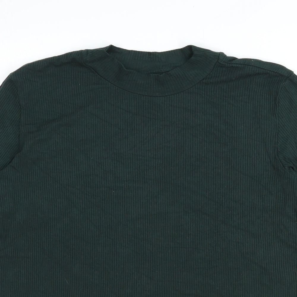 Preworn Womens Green Mock Neck Viscose Pullover Jumper Size XL
