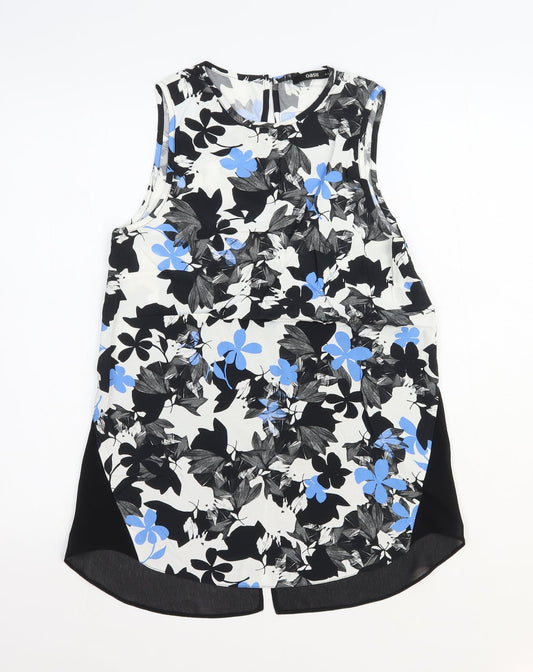 Oasis Womens Multicoloured Geometric Viscose Basic Tank Size 8 Round Neck
