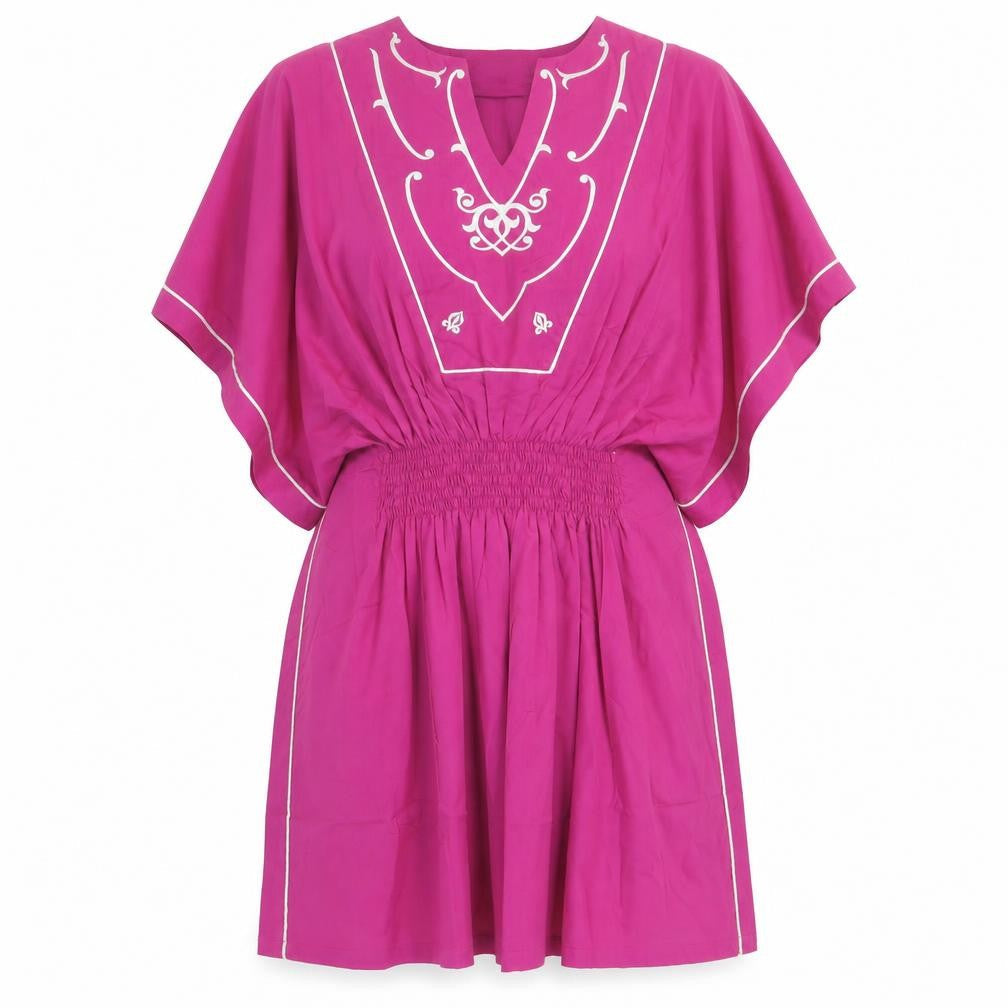 Spirit Womens Pink 100% Cotton Fit & Flare Size L V-Neck Pullover