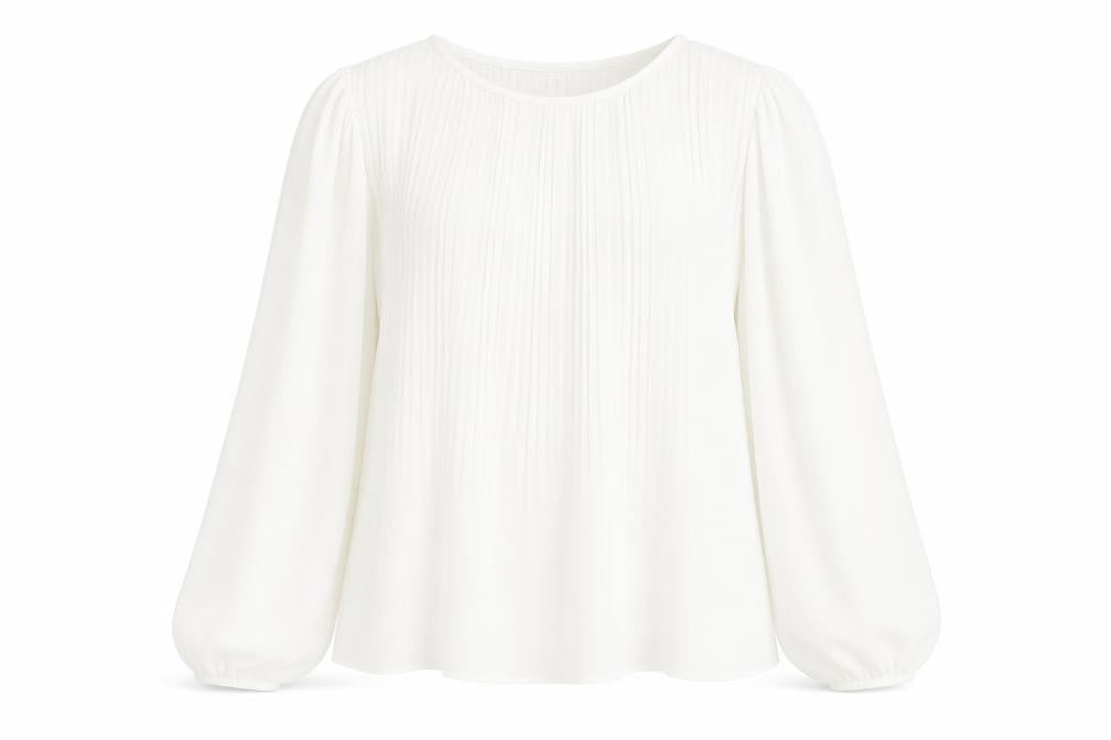 Primark Womens White Polyester Basic Blouse Size 6 Round Neck