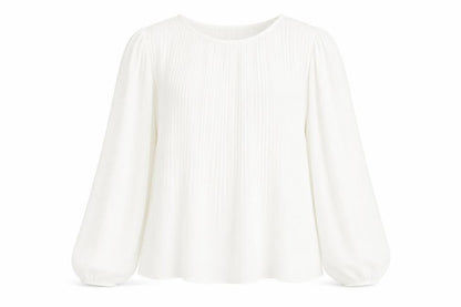Primark Womens White Polyester Basic Blouse Size 6 Round Neck