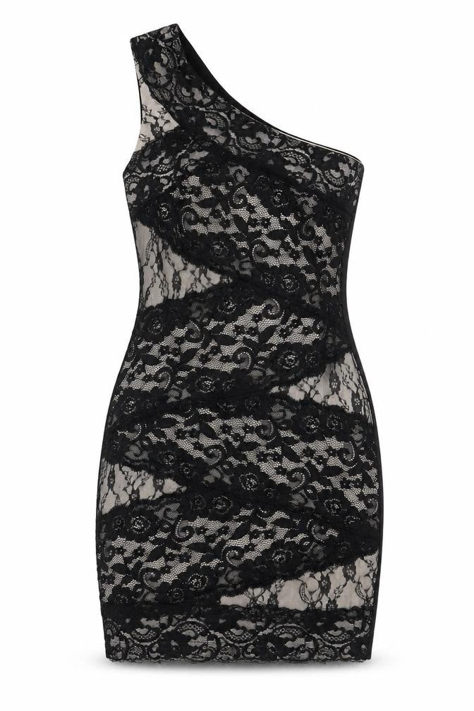 Lipsy Womens Black Geometric Polyester Fit & Flare Size 8 Round Neck Zip