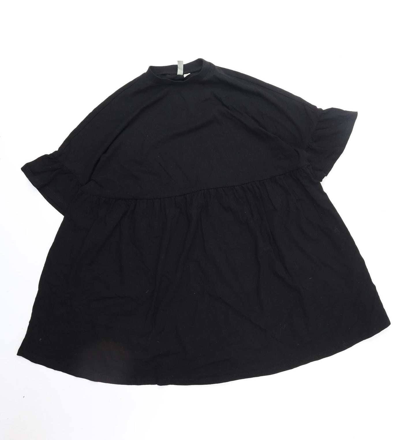 ASOS Womens Black Cotton T-Shirt Dress Size 4 Round Neck Pullover