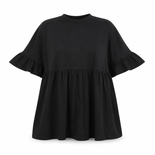 ASOS Womens Black Cotton T-Shirt Dress Size 4 Round Neck Pullover
