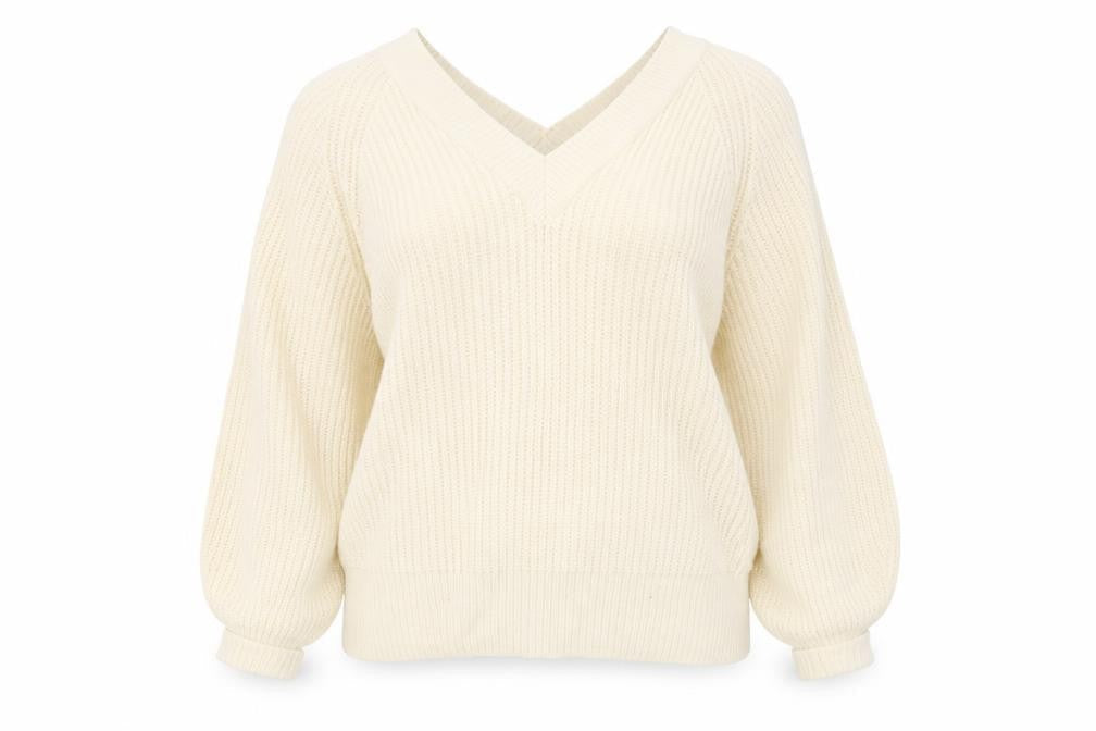 George Womens Yellow V-Neck Acrylic Pullover Jumper Size M - Ribbed
