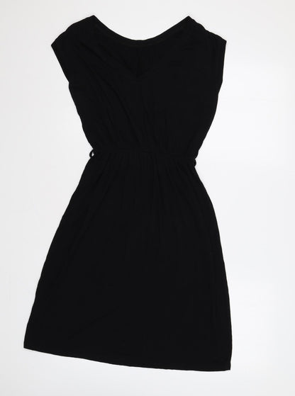 Dorothy Perkins Womens Black Polyester A-Line Size 8 Round Neck Pullover