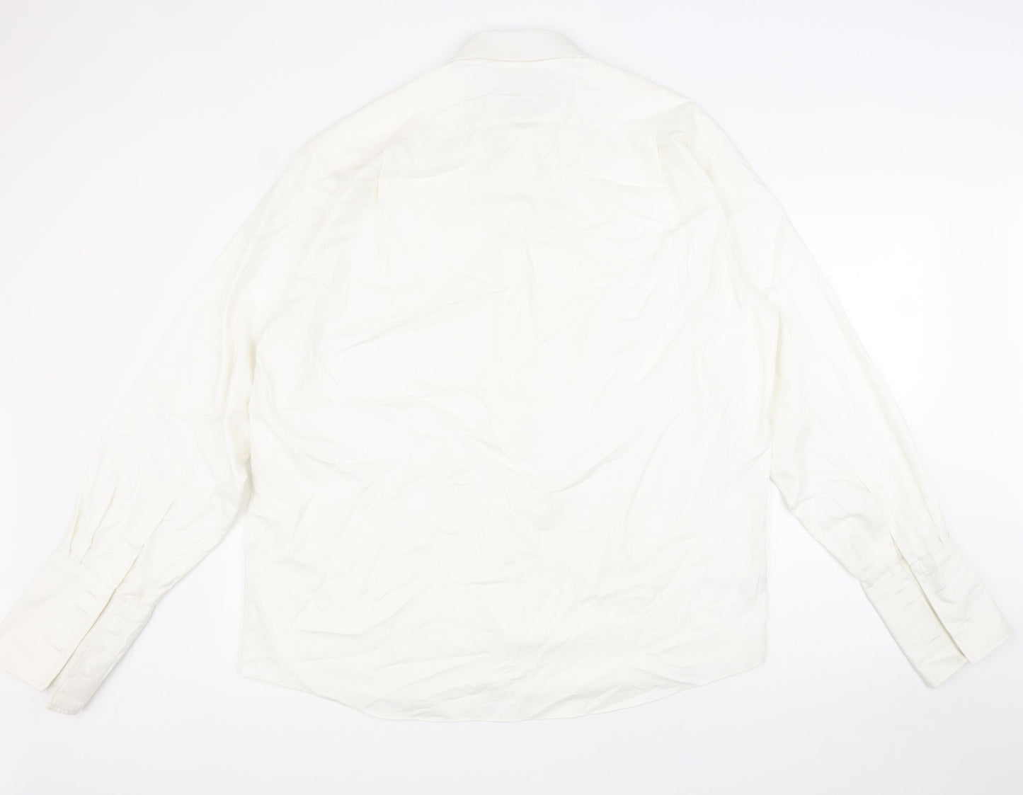 Marks and Spencer Mens White 100% Cotton Dress Shirt Size 16.5 Collared Button