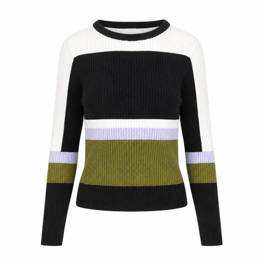 Divided by H&M Womens Multicoloured Boat Neck Striped Acrylic Pullover Jumper Size XS - Ribbed