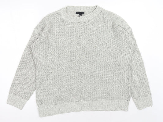 New Look Womens Grey Roll Neck Acrylic Pullover Jumper Size S