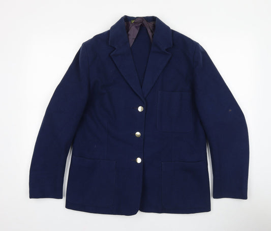 Graham Gardner Mens Blue Polyester Jacket Blazer Size 40