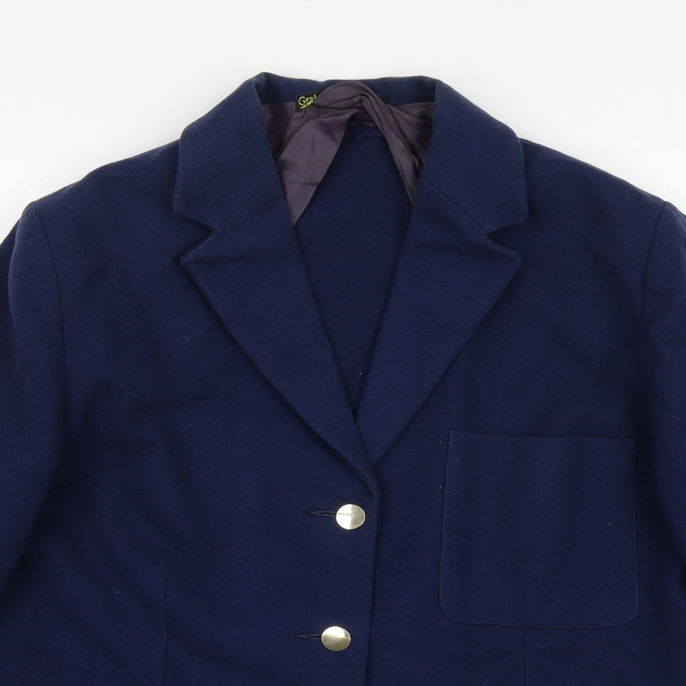 Graham Gardner Mens Blue Polyester Jacket Blazer Size 40