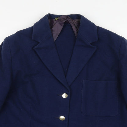 Graham Gardner Mens Blue Polyester Jacket Blazer Size 40