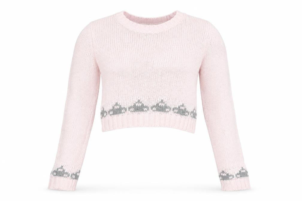 Mirumi Womens Pink Round Neck Acrylic Pullover Jumper Size S