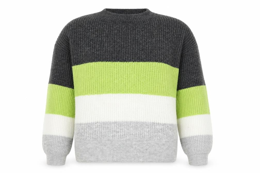 Topshop Womens Multicoloured Mock Neck Striped Acrylic Pullover Jumper Size XS