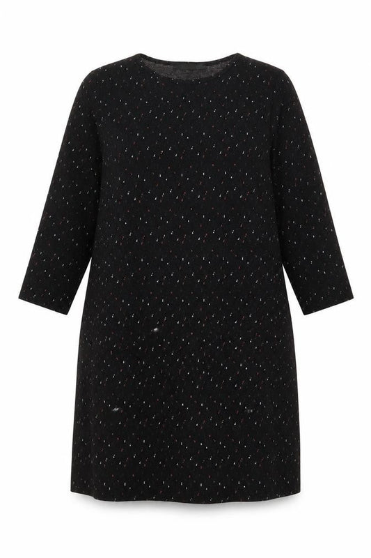George Womens Black Geometric Polyester A-Line Size 12 Round Neck Pullover
