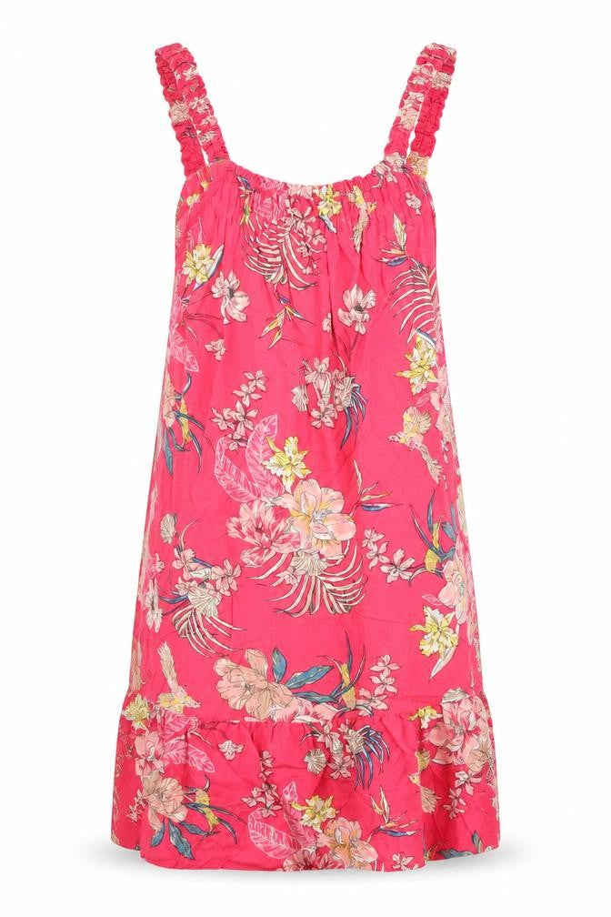 Marks & Spencer Womens Pink Floral Viscose Tank Dress Size 6 Scoop Neck Pullover