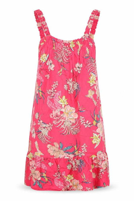Marks & Spencer Womens Pink Floral Viscose Tank Dress Size 6 Scoop Neck Pullover