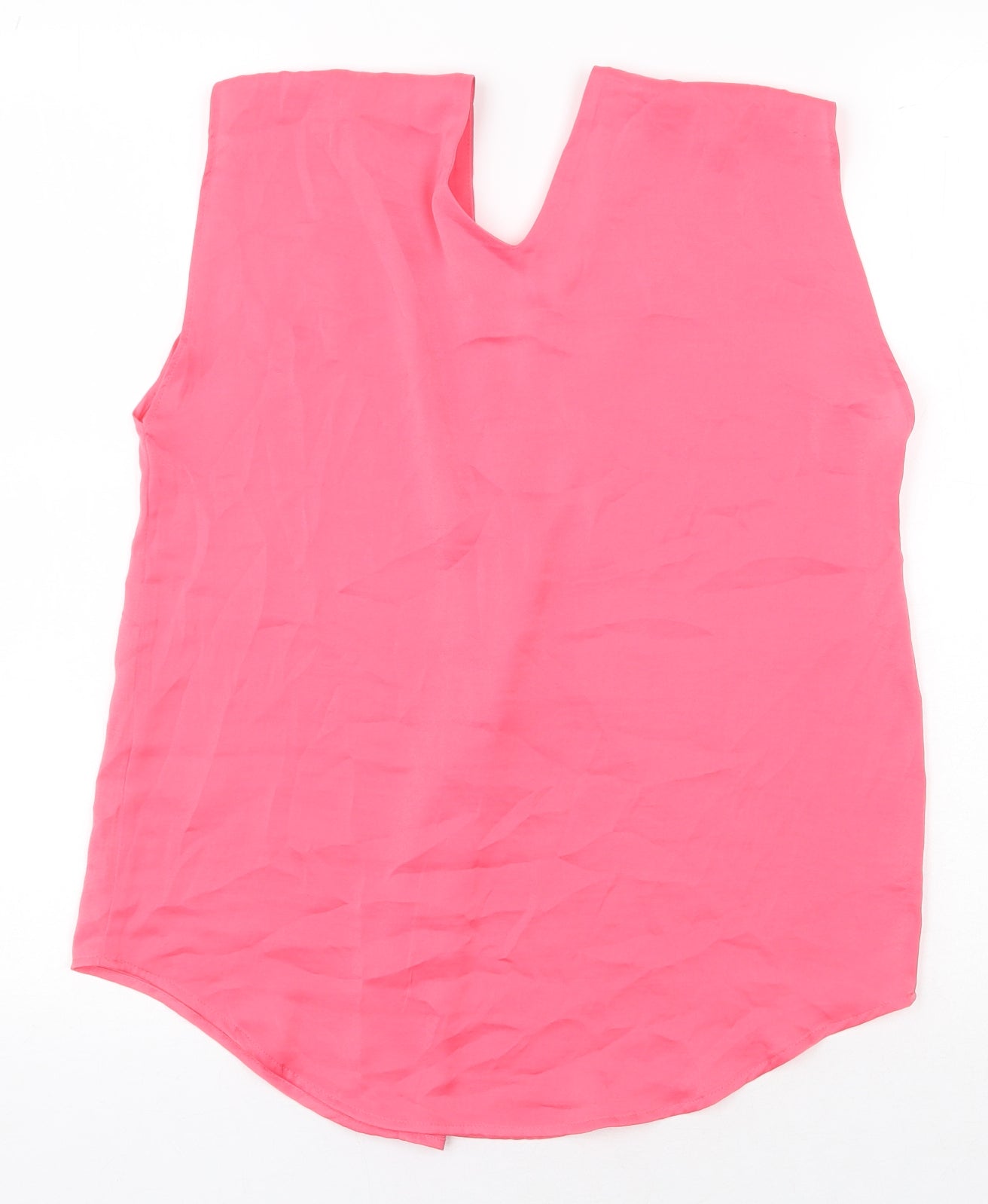 Marks and Spencer Womens Pink Polyester Basic Tank Size 6 V-Neck