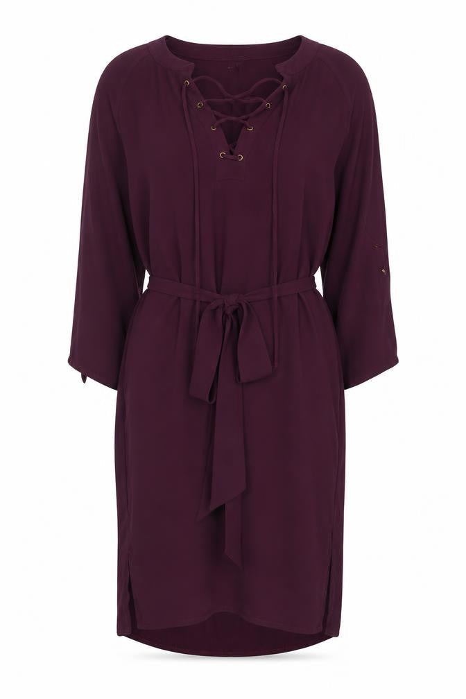 Atmosphere Womens Purple Polyester Sheath Size 6 V-Neck Tie