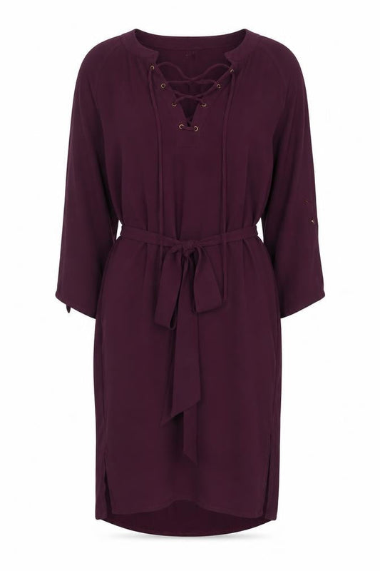 Atmosphere Womens Purple Polyester Sheath Size 6 V-Neck Tie