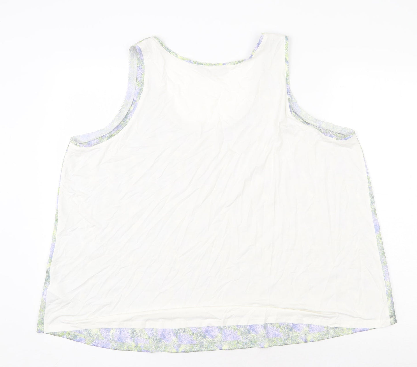 Marks and Spencer Womens Multicoloured Geometric Viscose Basic Tank Size 20 Round Neck
