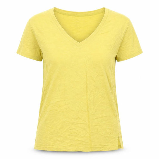 Per Una Womens Yellow Modal Basic T-Shirt Size 6 V-Neck