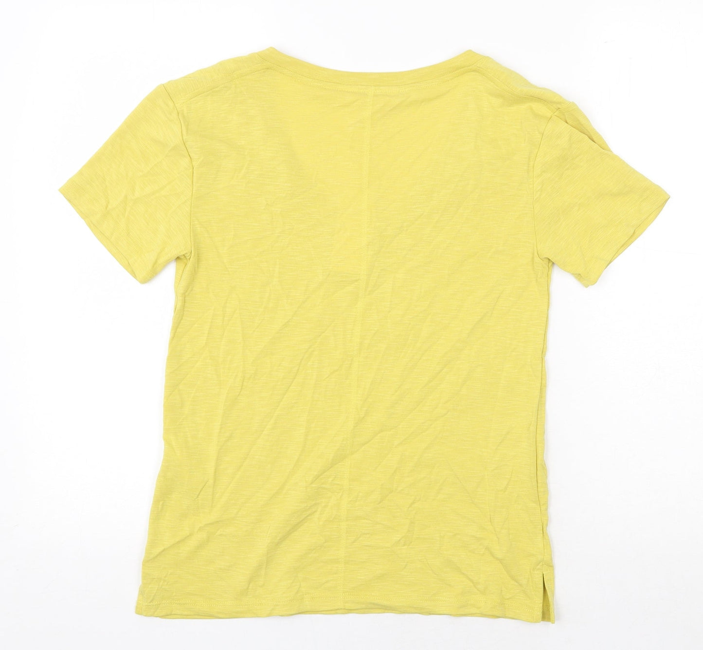 Per Una Womens Yellow Modal Basic T-Shirt Size 6 V-Neck