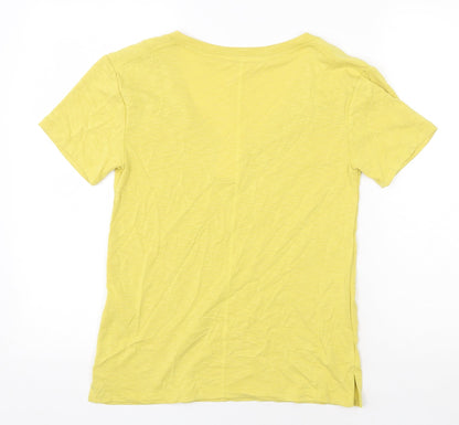 Per Una Womens Yellow Modal Basic T-Shirt Size 6 V-Neck