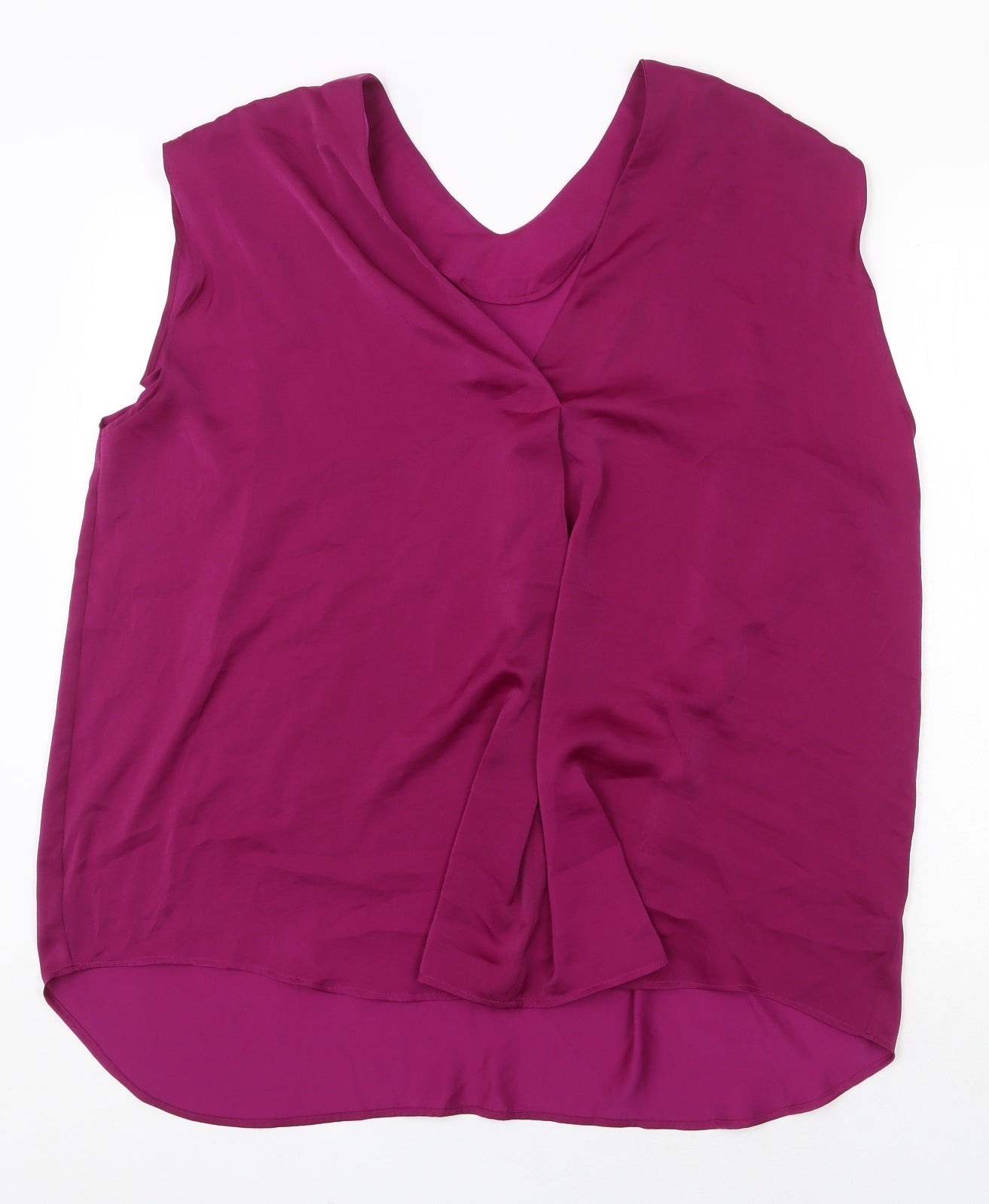Marks and Spencer Womens Purple Polyester Basic Blouse Size 22 V-Neck