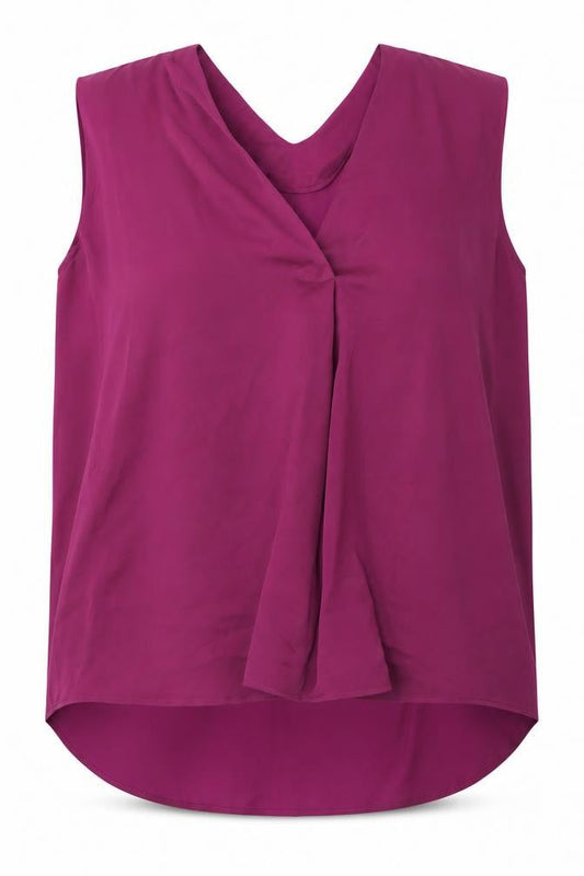 Marks and Spencer Womens Purple Polyester Basic Blouse Size 22 V-Neck