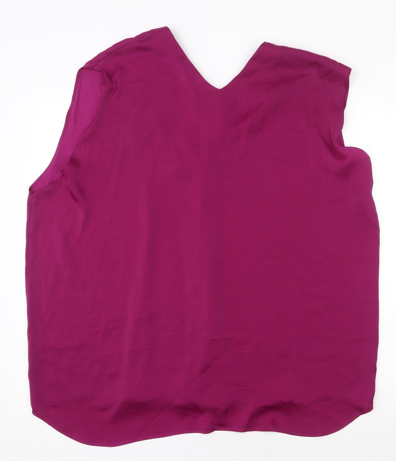 Marks and Spencer Womens Purple Polyester Basic Blouse Size 22 V-Neck