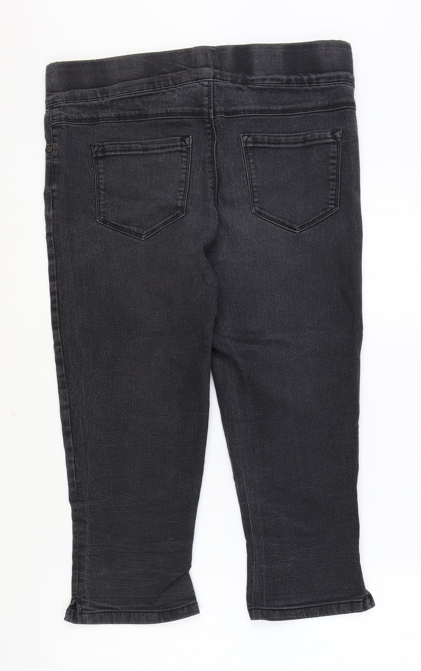 Breakers Womens Black Cotton Cropped Trousers Size 12 Regular