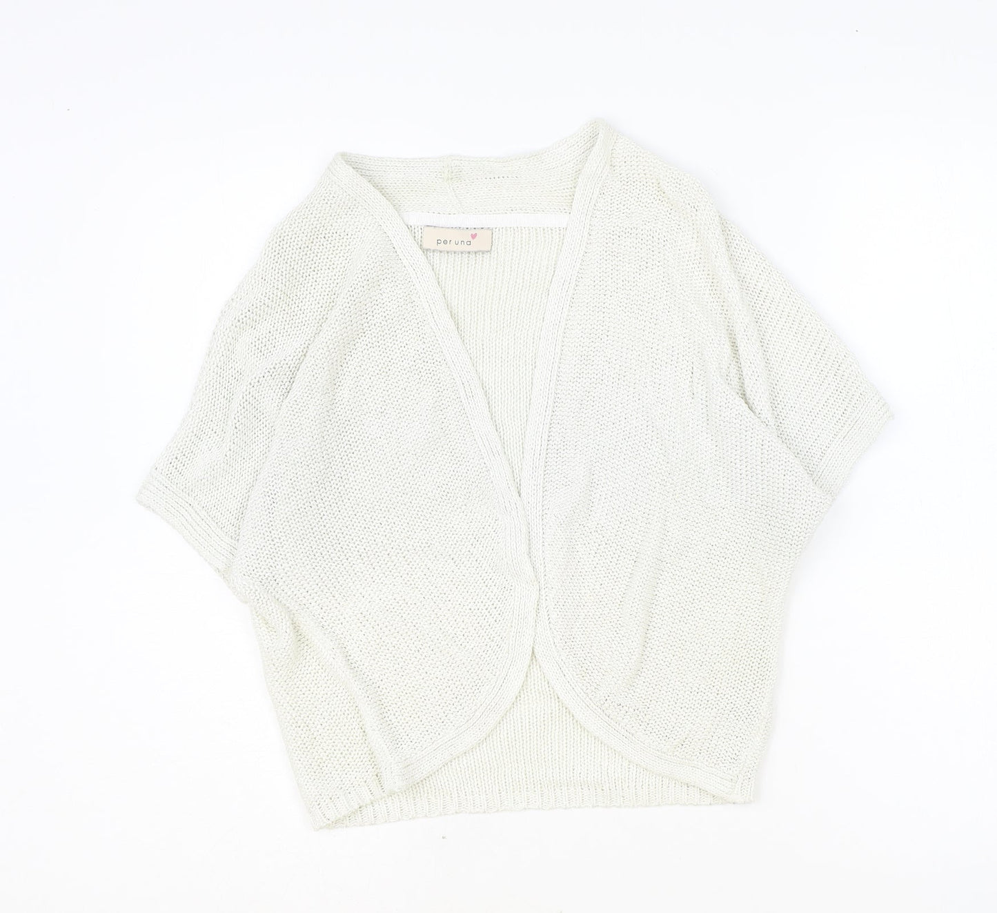 Marks and Spencer Womens Beige V-Neck Acrylic Cardigan Jumper Size 12