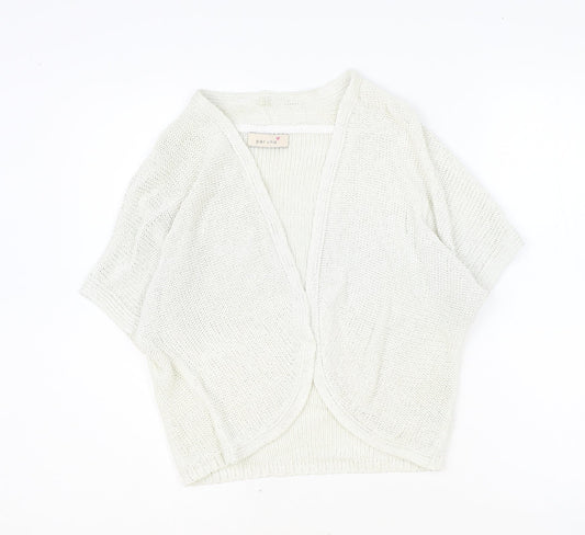 Marks and Spencer Womens Beige V-Neck Acrylic Cardigan Jumper Size 12