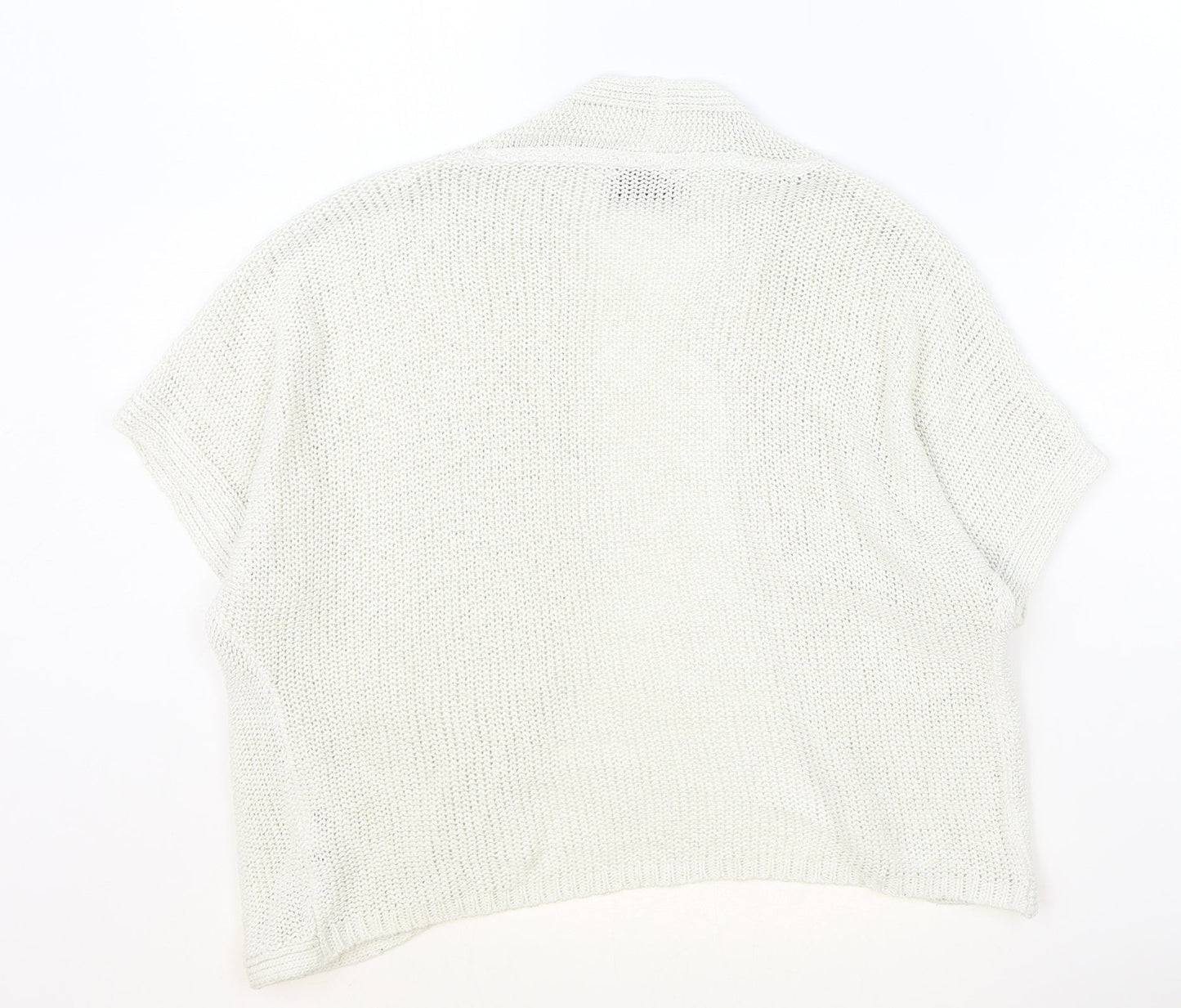 Marks and Spencer Womens Beige V-Neck Acrylic Cardigan Jumper Size 12