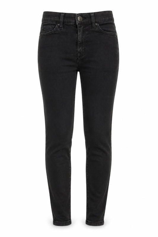 Topshop Womens Black Cotton Skinny Jeans Size 26 in Regular Zip