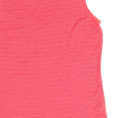 Rabe Womens Red Geometric Acetate Basic Tank Size 14 Round Neck