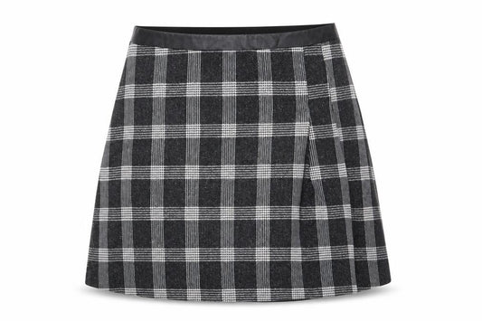 Oasis Womens Black Plaid Polyester Mini Skirt Size 12 Zip