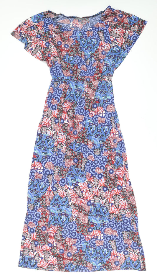 South Womens Multicoloured Paisley Polyester Maxi Size 8 Boat Neck Pullover