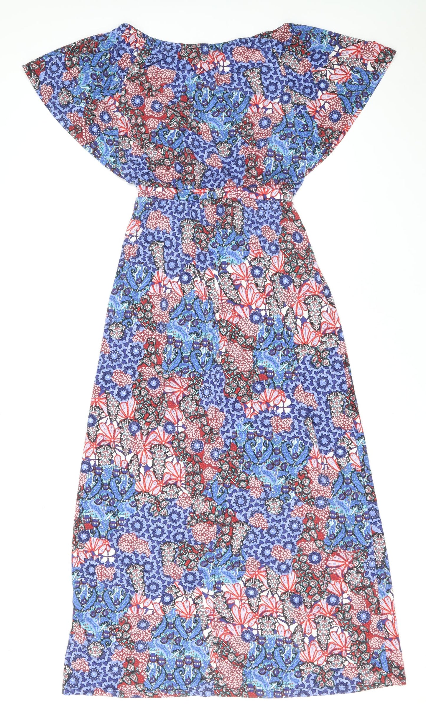South Womens Multicoloured Paisley Polyester Maxi Size 8 Boat Neck Pullover