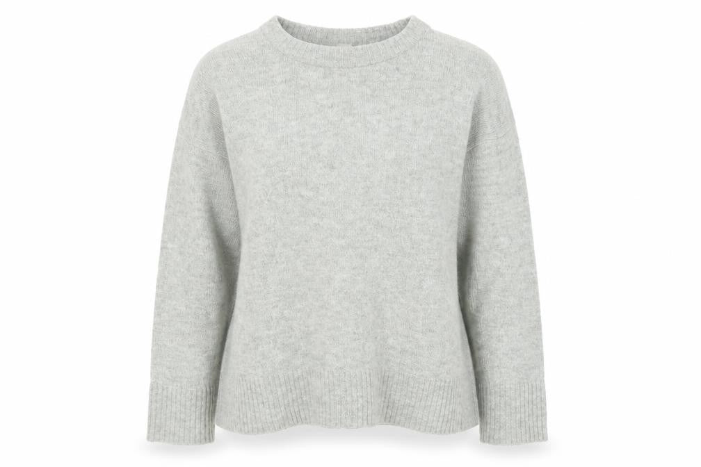 Divided Womens Grey Boat Neck Acrylic Pullover Jumper Size M