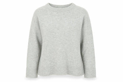 Divided Womens Grey Boat Neck Acrylic Pullover Jumper Size M