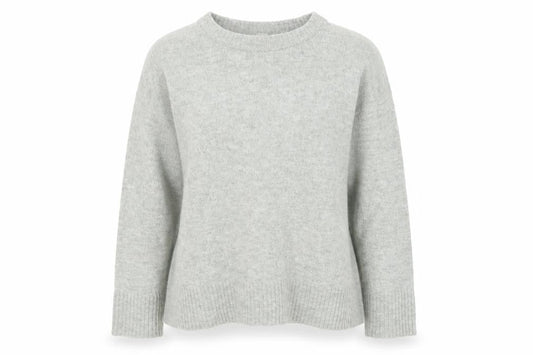 Divided Womens Grey Boat Neck Acrylic Pullover Jumper Size M