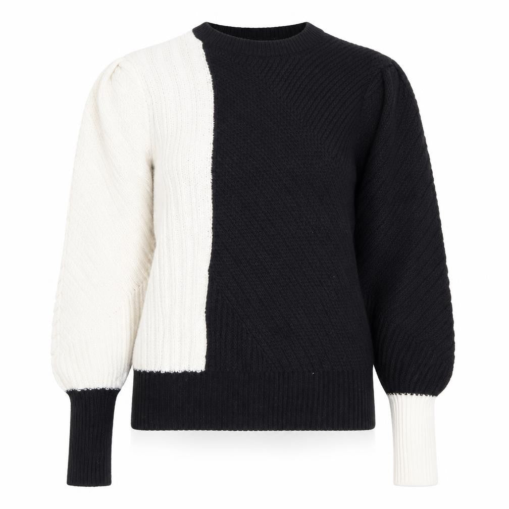 Marks & Spencer Womens Black Boat Neck Polyester Pullover Jumper Size 10 - Colourblock