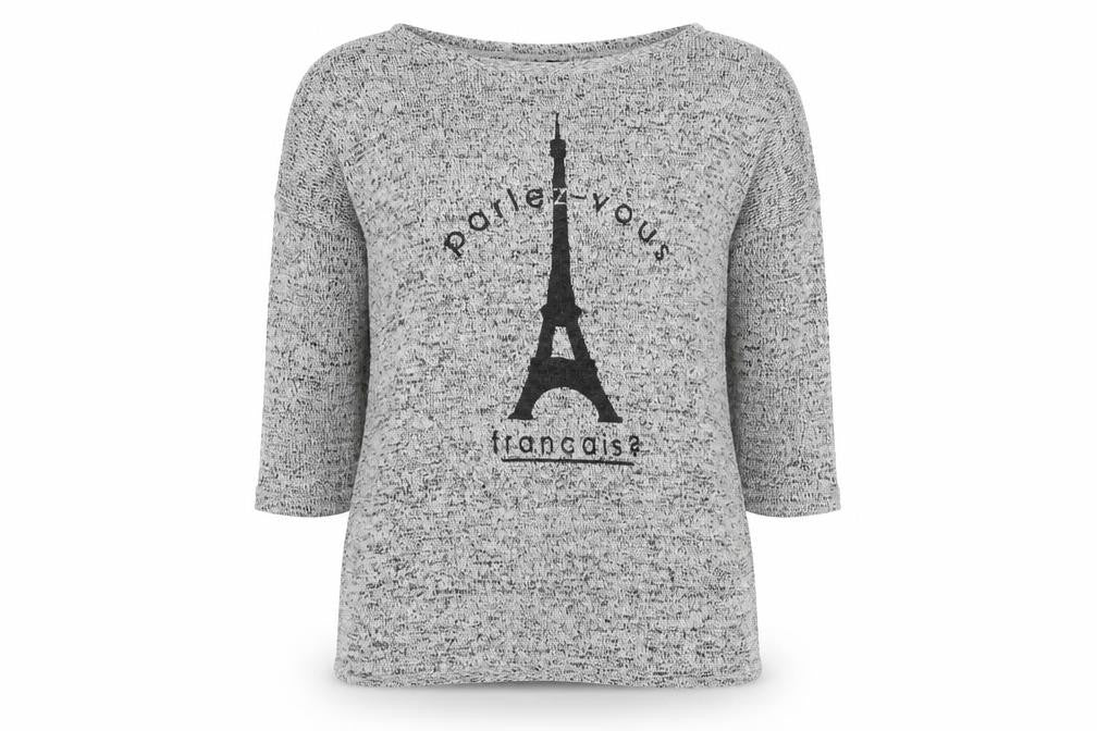 H&M Womens Grey Round Neck Viscose Pullover Jumper Size XS - Paris