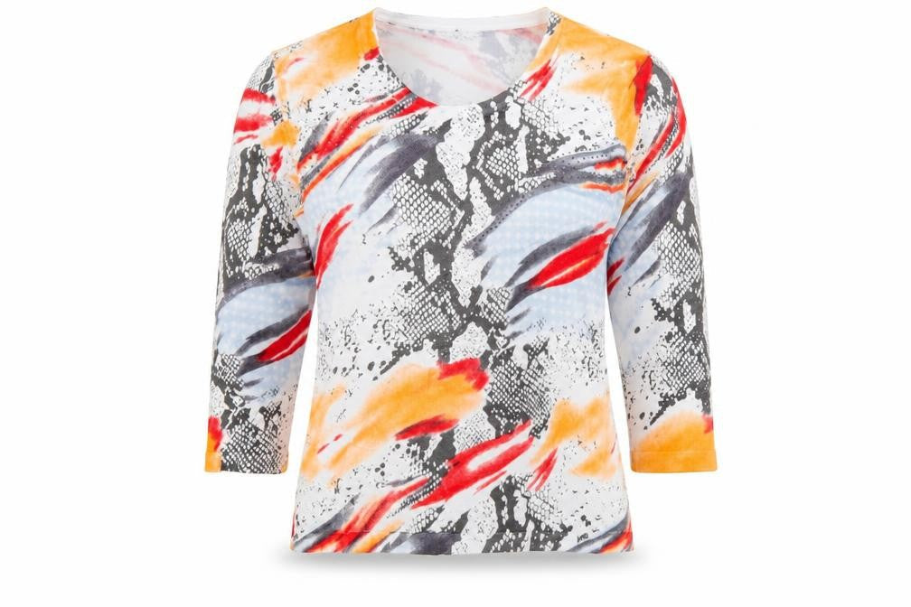 Preworn Womens Multicoloured Scoop Neck Geometric Viscose Pullover Jumper Size S