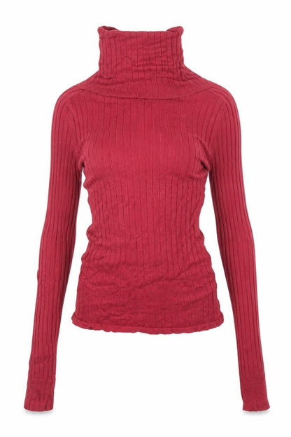 River Island Womens Red Viscose Basic T-Shirt Size 6 Roll Neck