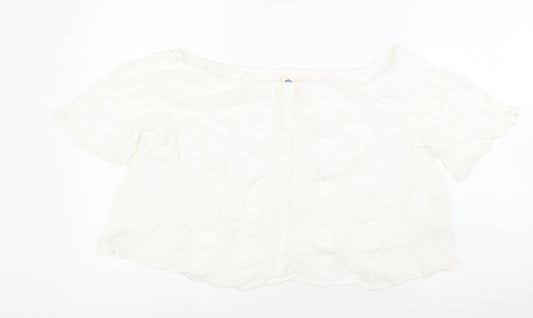 Wild blue Womens White Viscose Cropped Tank Size XL Off the Shoulder
